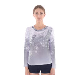 New Year Holiday Snowflakes Tree Branches Women s Long Sleeve Tee