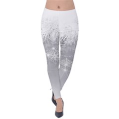 New Year Holiday Snowflakes Tree Branches Velvet Leggings