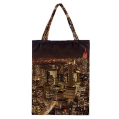 New York City At Night Future City Night Classic Tote Bag by Sapixe