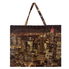 New York City At Night Future City Night Zipper Large Tote Bag by Sapixe