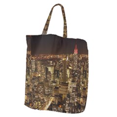 New York City At Night Future City Night Giant Grocery Zipper Tote by Sapixe
