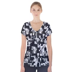 Noise Texture Graphics Generated Short Sleeve Front Detail Top