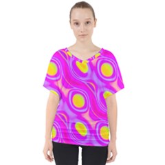 Noise Texture Graphics Generated V-neck Dolman Drape Top