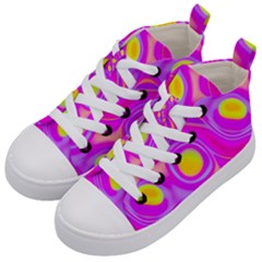 Noise Texture Graphics Generated Kid s Mid-top Canvas Sneakers by Sapixe