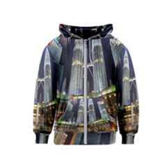 New Years Eve Petronas Towers Kuala Lumpur Malaysia Kids  Zipper Hoodie by Sapixe