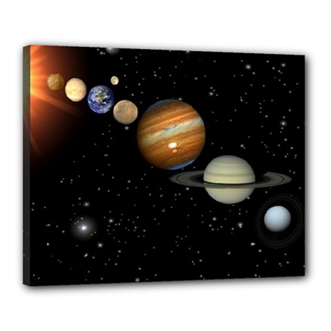 Outer Space Planets Solar System Canvas 20  X 16  by Sapixe