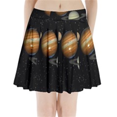 Outer Space Planets Solar System Pleated Mini Skirt by Sapixe