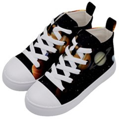Outer Space Planets Solar System Kid s Mid-top Canvas Sneakers