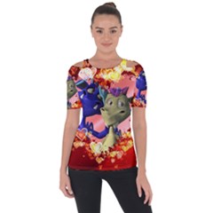 Ove Hearts Cute Valentine Dragon Short Sleeve Top