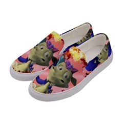 Ove Hearts Cute Valentine Dragon Women s Canvas Slip Ons