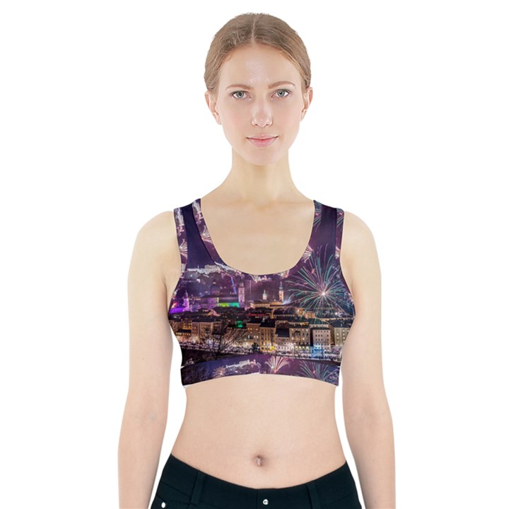 New Year New Year’s Eve In Salzburg Austria Holiday Celebration Fireworks Sports Bra With Pocket