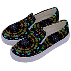 Liven Up In Love Light And Sun Kids  Canvas Slip Ons by pepitasart
