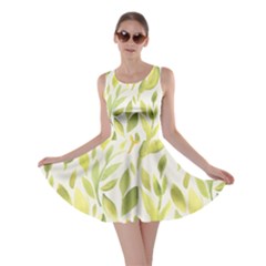 Green Leaves Nature Patter Skater Dress by paulaoliveiradesign