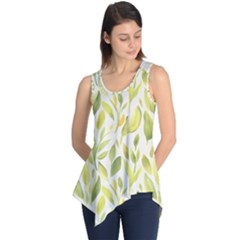 Green Leaves Nature Patter Sleeveless Tunic by paulaoliveiradesign