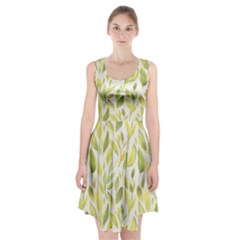 Green Leaves Nature Patter Racerback Midi Dress by paulaoliveiradesign