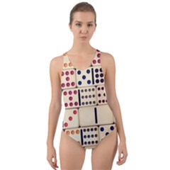 Old Domino Stones Cut-out Back One Piece Swimsuit by Sapixe