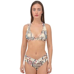 Old Domino Stones Double Strap Halter Bikini Set