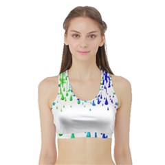 Paint Drops Artistic Sports Bra With Border