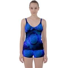 Particles Gear Circuit District Tie Front Two Piece Tankini by Sapixe