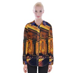 Paris Cityscapes Lights Multicolor France Womens Long Sleeve Shirt
