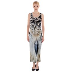 Owl Face Fitted Maxi Dress by Sapixe