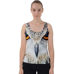 Owl Face Velvet Tank Top by Sapixe