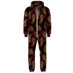 Pattern Abstract Paisley Swirls Hooded Jumpsuit (men)  by Sapixe