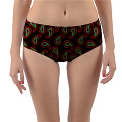 Pattern Abstract Paisley Swirls Reversible Mid-waist Bikini Bottoms