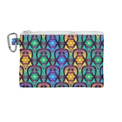 Pattern Background Bright Blue Canvas Cosmetic Bag (medium) by Sapixe