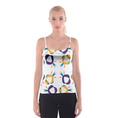 Pattern Circular Birds Spaghetti Strap Top