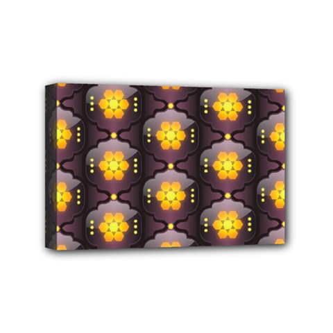 Pattern Background Yellow Bright Mini Canvas 6  X 4  by Sapixe