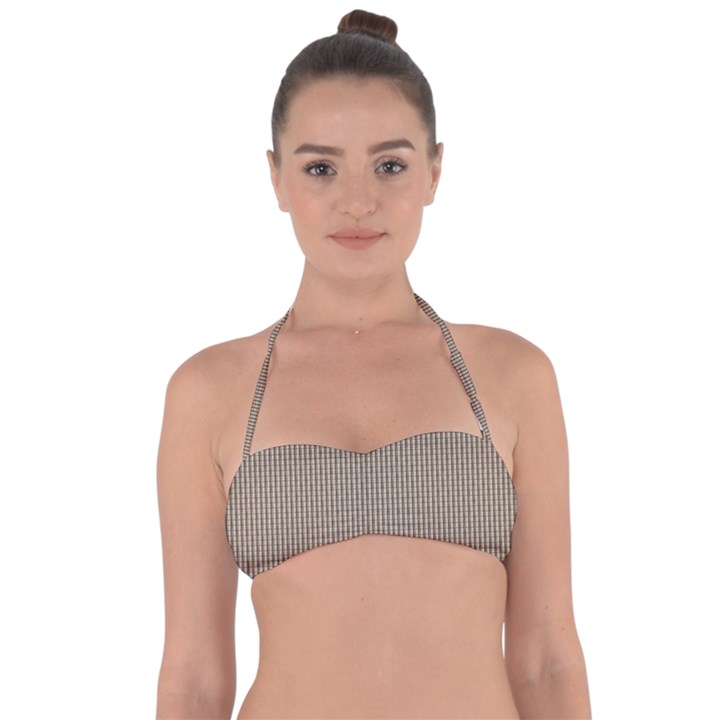 Pattern Background Stripes Karos Halter Bandeau Bikini Top