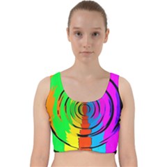 Pattern Colorful Glass Distortion Velvet Racer Back Crop Top by Sapixe