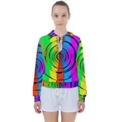 Pattern Colorful Glass Distortion Women s Tie Up Sweat