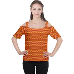 Pattern Creative Background Cutout Shoulder Tee