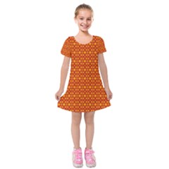 Pattern Creative Background Kids  Short Sleeve Velvet Dress