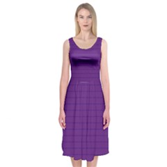 Pattern Violet Purple Background Midi Sleeveless Dress