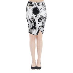 Pattern Color Painting Dab Black Midi Wrap Pencil Skirt by Sapixe