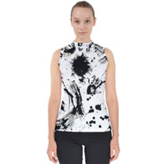 Pattern Color Painting Dab Black Shell Top by Sapixe