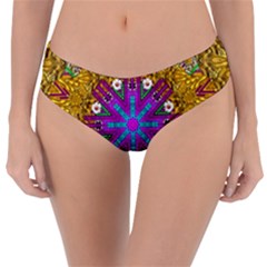 Golden Retro Medival Festive Fantasy Nature Reversible Classic Bikini Bottoms by pepitasart