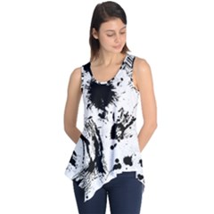 Pattern Color Painting Dab Black Sleeveless Tunic by Sapixe