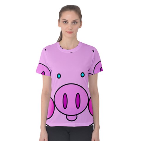 Pink Pig Christmas Xmas Stuffed Animal Women s Cotton Tee by Sapixe