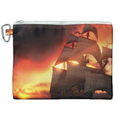 Pirate Ship Caribbean Canvas Cosmetic Bag (xxl)