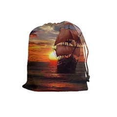 Pirate Ship Drawstring Pouches (large) 