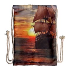 Pirate Ship Drawstring Bag (large)