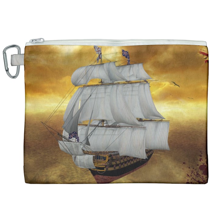 Pirate Ship Canvas Cosmetic Bag (XXL)