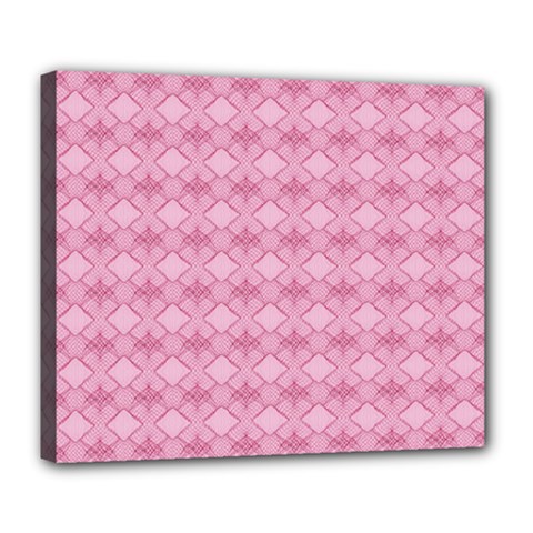 Pattern Pink Grid Pattern Deluxe Canvas 24  X 20   by Sapixe