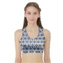 Blue Jess Sports Bra with Border View1