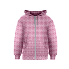 Pattern Pink Grid Pattern Kids  Zipper Hoodie