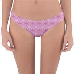 Pattern Pink Grid Pattern Reversible Hipster Bikini Bottoms by Sapixe